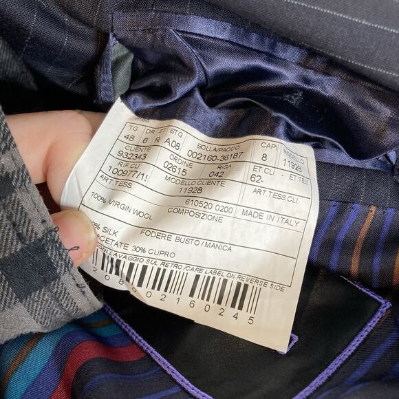 Etro Men's Navy Virgin Wool Striped Blazer Size 48 Old Money Classic Refined - Picture 8 of 14